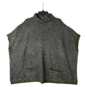 FRANCESCA’S WOMEN’S ALYA OLIVE MOCK NECK PONCHO SWEATER NWT SZ S/M